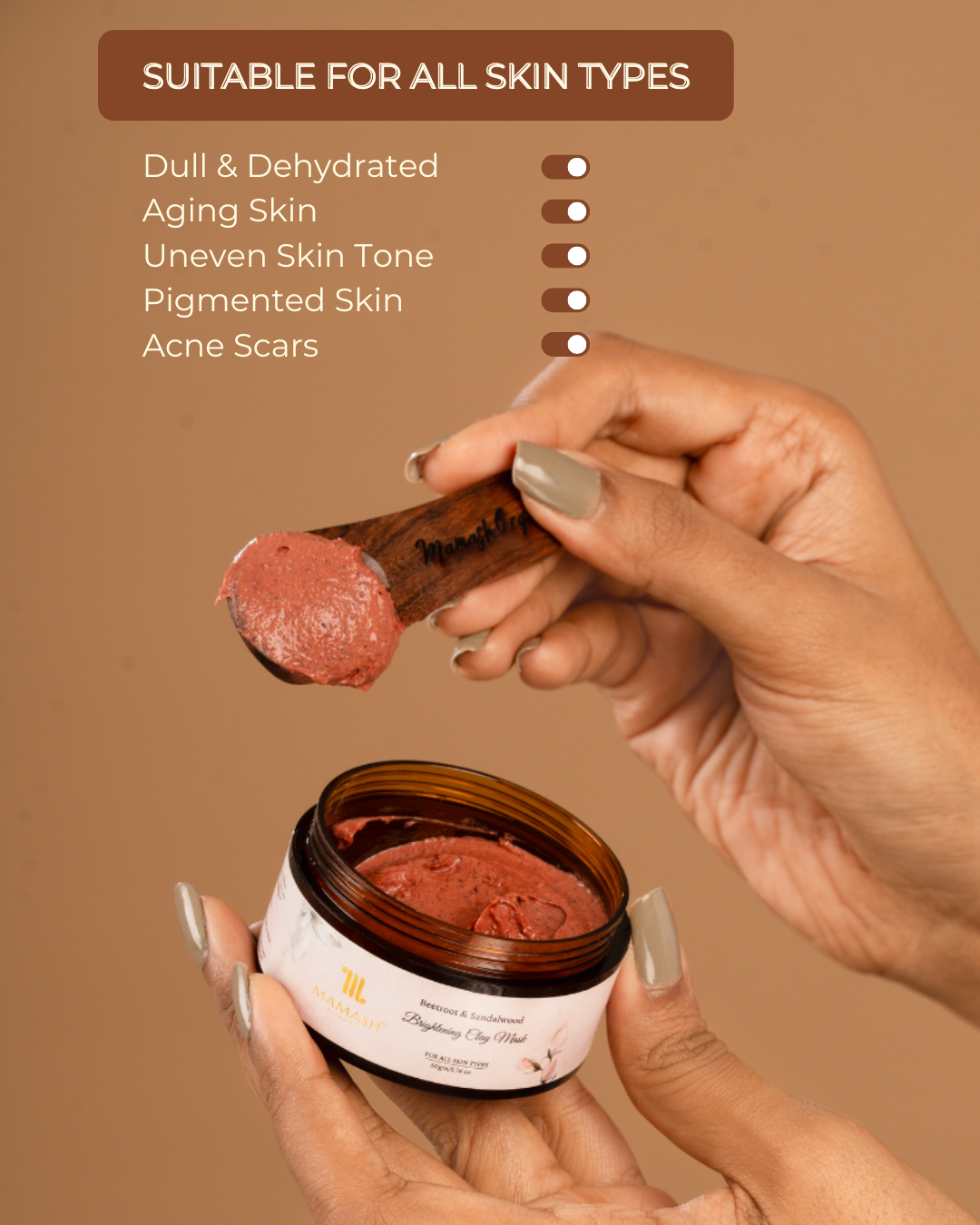 Beetroot & Sandalwood Brightening Clay Mask (50 gms)