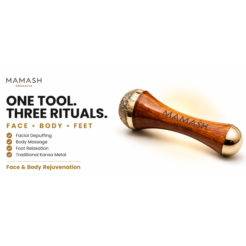 Mamash Organics 2-in-1 Kansa Ritual Wand for Face, Body & Feet