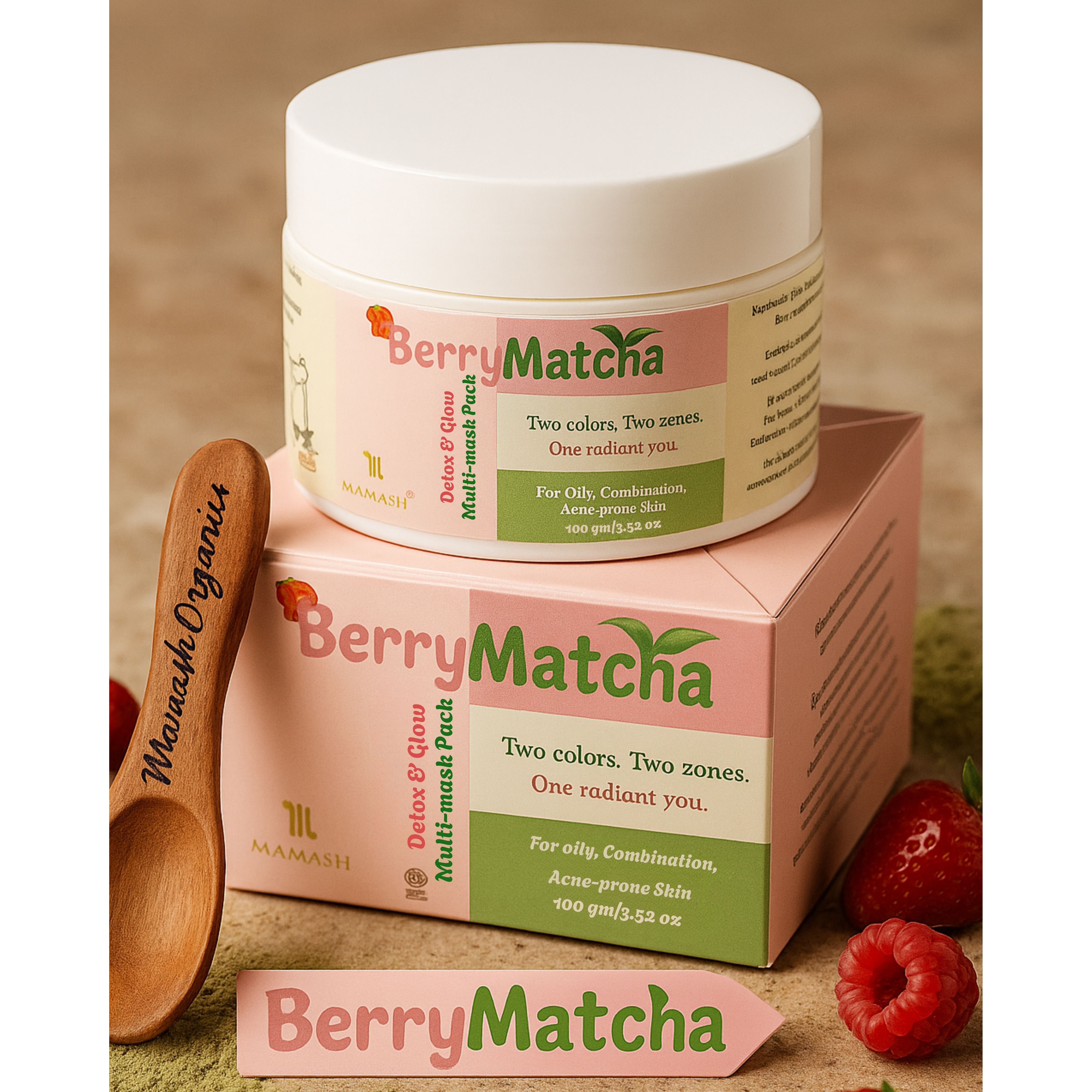BerryMatcha Detox & Glow Multi-Mask FacePack