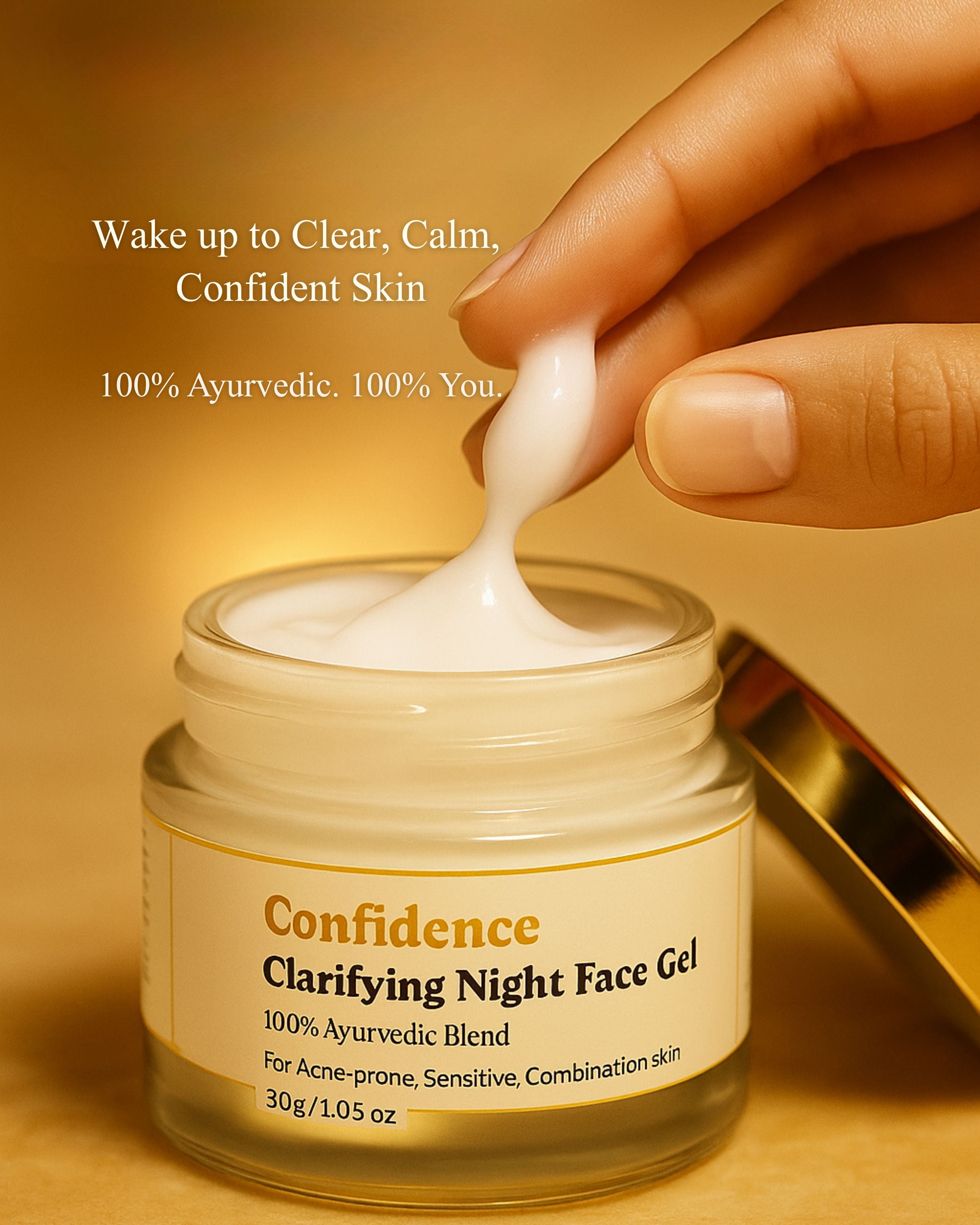 Night gel texture - lightweight water-based clear gel for oily skin