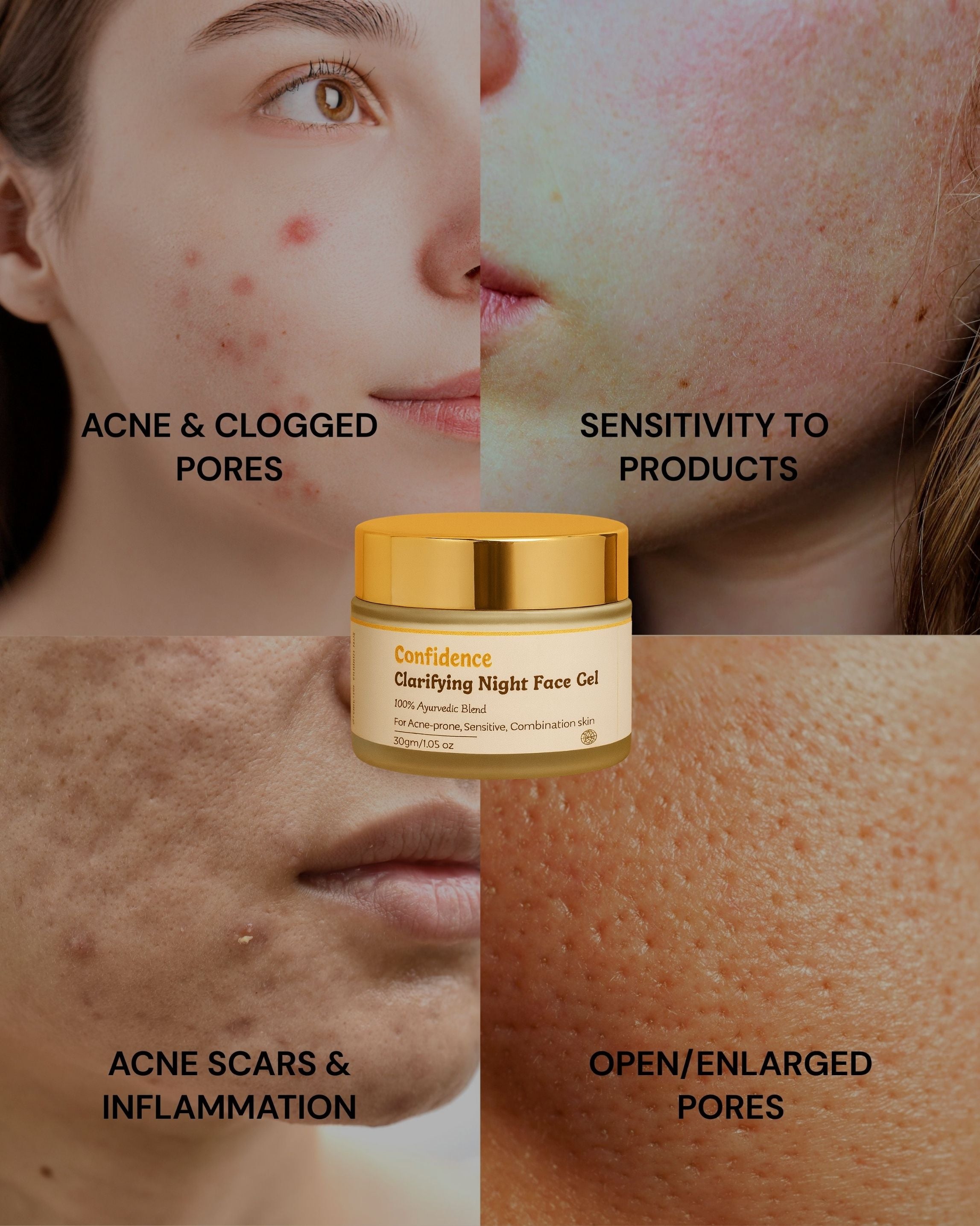 Confidence - Clarifying Night Face Gel for Combination, Oily, Acne-prone skin